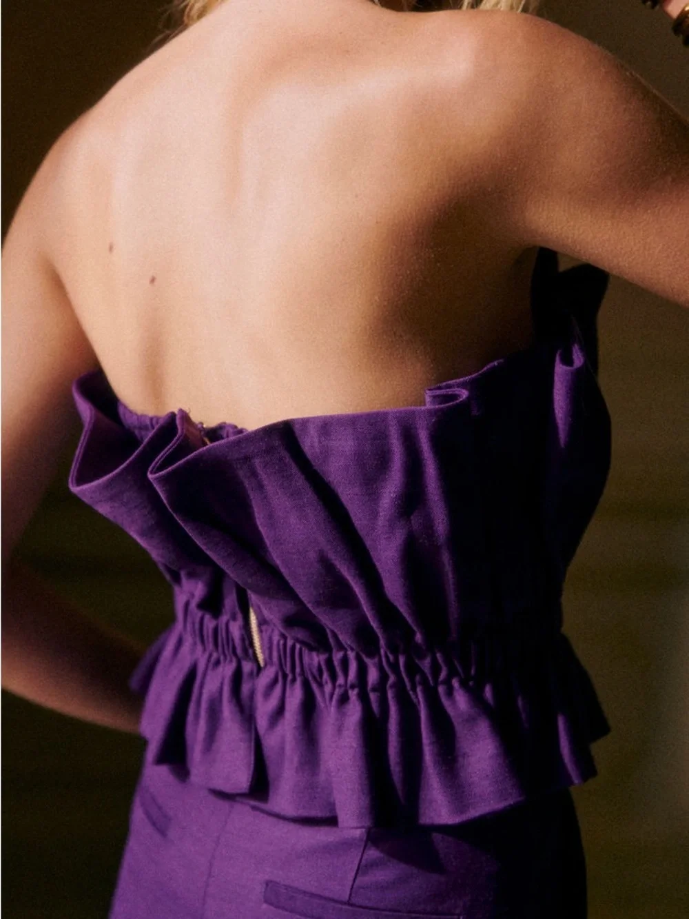 Sezane Bustier. Gioia Purple. 36 - Picture 7 of 14